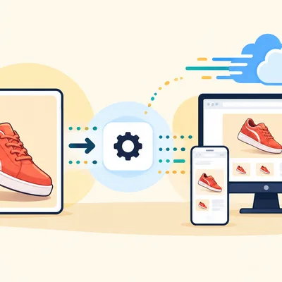 Shoe image that zooms in as you hover over it